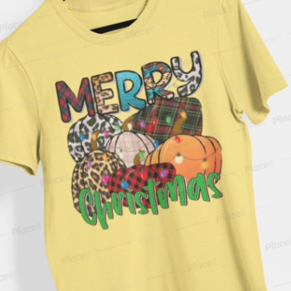 Merry Christmas Pumpkins, Gypsy, Ladies tshirt, Plus size Fall des… - Picture 2 of 2